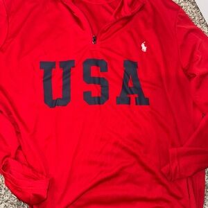 Red long-sleeve  Polo Shirt
